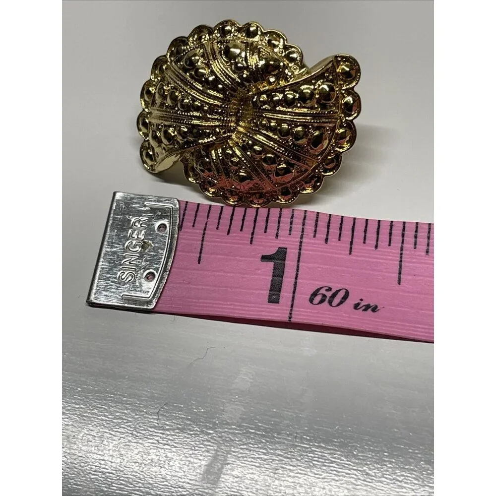 NOS Avon 1988 Fanfare Faux Marcasite Double Fan‎ Look Gold Tone Pierced Earrings